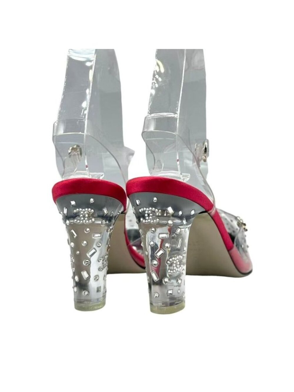 Chanel Sandals Clear Strap Rhinestone CC Logo - Picture 6 of 8